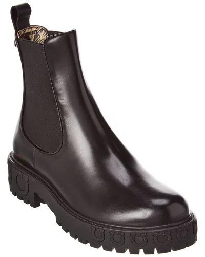 Ferragamo Varsi Leather Bootie In Brown