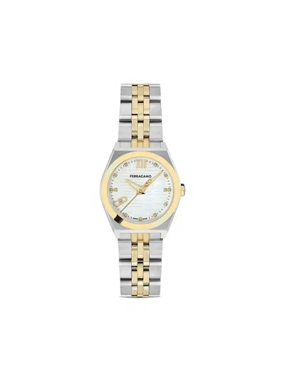 Ferragamo Vega New Diamond Watch In Silver