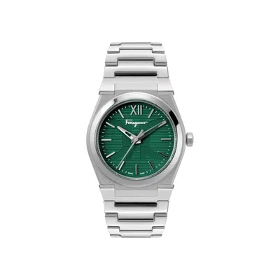 Pre-owned Ferragamo Vega Bracelet Watch 'stainless Steel' | Silver | Men's Size Onesize