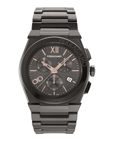 Ferragamo Vega Chrono Bracelet Watch In Black