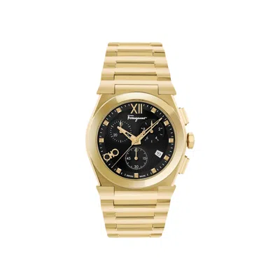 Pre-owned Ferragamo Vega Chrono Bracelet Watch 'gold' | Men's Size Onesize