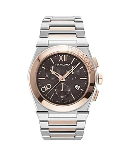 Ferragamo Vega Chronograph, 42mm In Two Tone