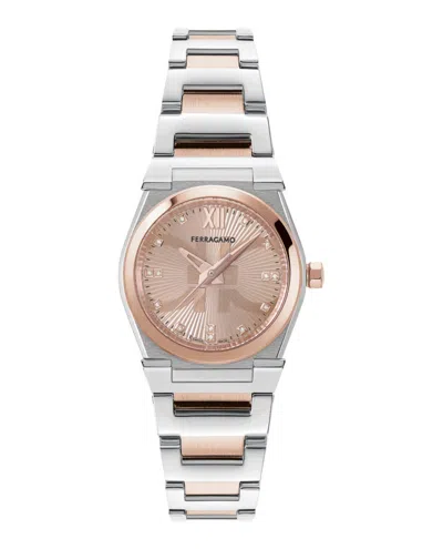 Ferragamo Vega Holiday Capsule Diamond Watch In Metallic