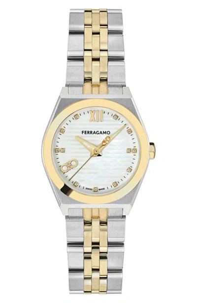 Ferragamo Vega New Diamond Watch, 28mm In Two Tone