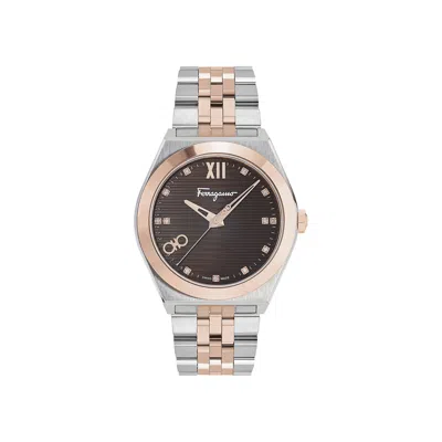 Pre-owned Ferragamo Vega New Diamond Watch 'two-tone' | Gold | Men's Size Onesize