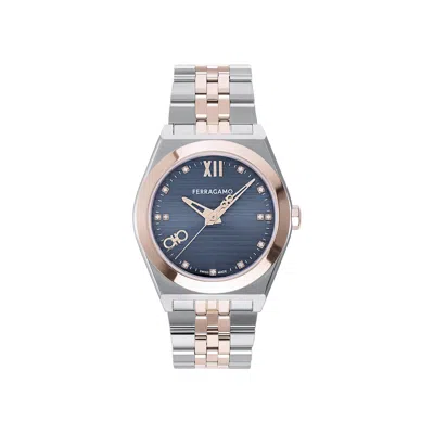 Pre-owned Ferragamo Vega New Diamond Watch 'two-tone' | Gold | Men's Size Onesize