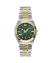 Ferragamo 28mm Vega New Watch With Green Dial, Two Tone In Green/two-tone