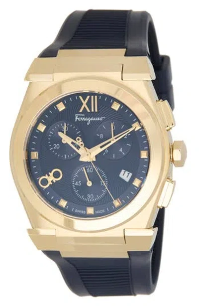 Ferragamo Vega Silicone Strap Chronograph Watch, 40mm In Multi
