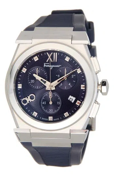 Ferragamo Vega Silicone Strap Chronograph Watch, 40mm In Multi