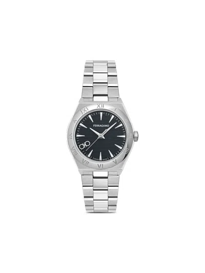 Ferragamo Vega Upper East 28mm In Stainless Steel/black