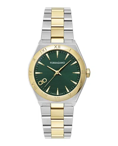 Ferragamo Vega Upper East Bracelet Watch In Green