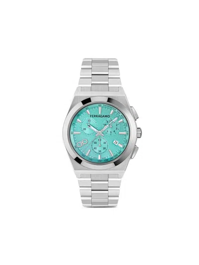 Ferragamo Vega Upper East Chrono 42mm In Blue