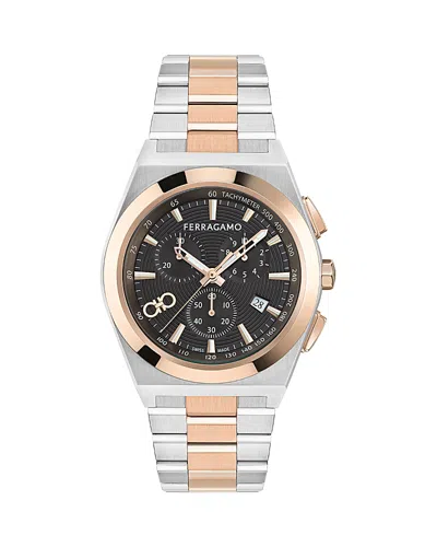 Ferragamo Vega Upper East Chrono Bracelet Watch In Metallic