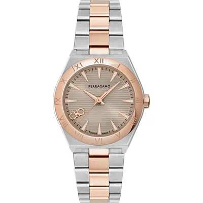 FERRAGAMO FERRAGAMO VEGA UPPER EAST TWO-TONE BRACELET WATCH, 28MM