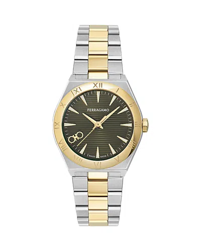 Ferragamo Women's Swiss Vega Upper East Two-tone Stainless Steel Bracelet Watch 28mm In Two Tone