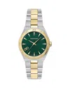 Ferragamo Vega Upper East Bracelet Watch In Green/two-tone