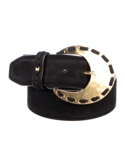 Pre-owned Ferragamo Vegan Leather Belt In Black