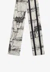 Ferragamo Veliero Print Silk Bandeau Scarf In Monochrome