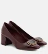 Ferragamo Vella 60 Patent Leather Pumps In Burgundy