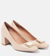 Ferragamo Vella Leather Pumps In Neutrals