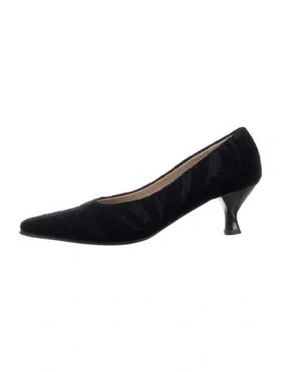 Pre-owned Ferragamo Velvet Animal Print Pumps In Blue