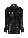 Ferragamo Velvet Devoré Shirt In Black