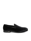 Ferragamo Velvet Loafers In Black