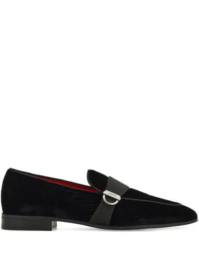 Ferragamo Velvet Loafers In Black