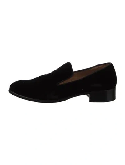 Pre-owned Ferragamo Velvet Loafers In Black
