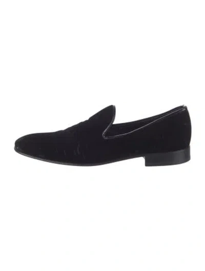 Pre-owned Ferragamo Velvet Loafers In Black