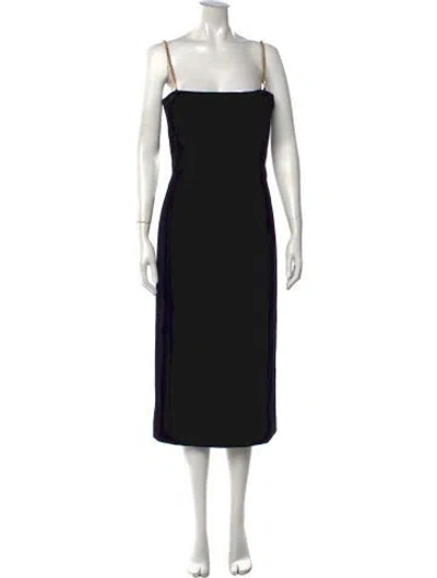 Pre-owned Ferragamo Velvet Midi Length Dress W/ Tags In Black