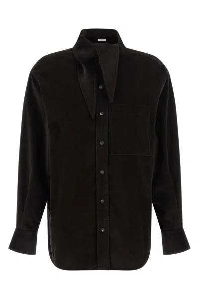 Ferragamo Brown Shirt In Ribbed Velvet