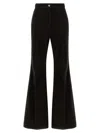 Ferragamo Velvet Trousers With Flared Leg And Belt Loops In Brown