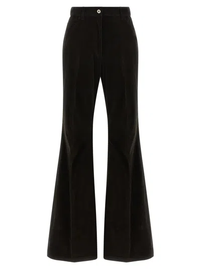 Ferragamo Velvet Pants In Black