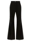 Ferragamo Velvet Trousers With Flared Leg And Belt Loops In Brown