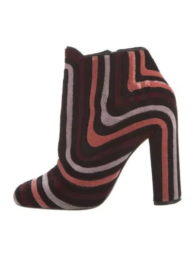 Pre-owned Ferragamo Velvet Printed Boots In Multi