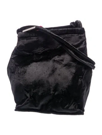 Pre-owned Ferragamo Velvet Shoulder Bag In Black