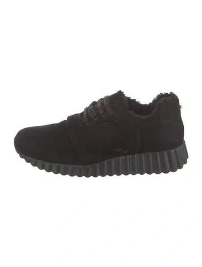 Pre-owned Ferragamo Velvet Sneakers In Black