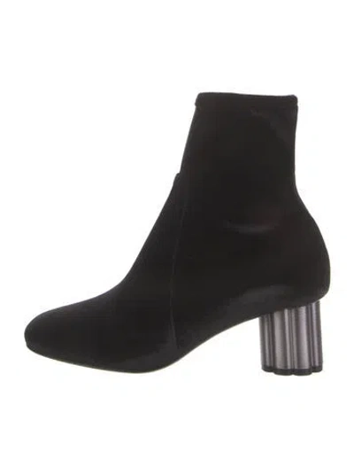 Pre-owned Ferragamo Velvet Sock Boots In Black