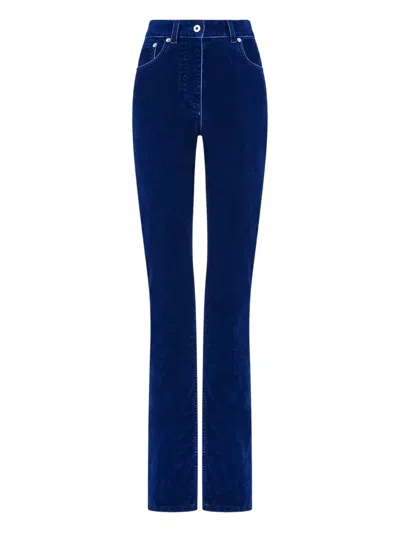FERRAGAMO VELVET-TEXTURE STRAIGHT-LEG TROUSERS
