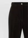 Ferragamo Velvet Trousers With Flared Leg And Belt Loops In Brown