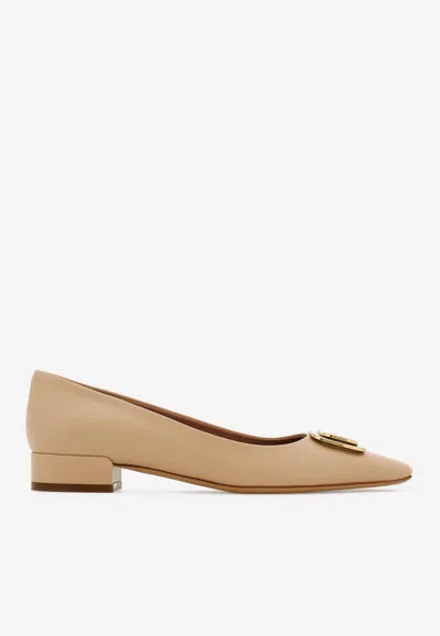 Ferragamo Venera Vara Bow Ballet Flats In Brown