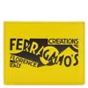Ferragamo Venna Logo Leather Card Holder In Yellow