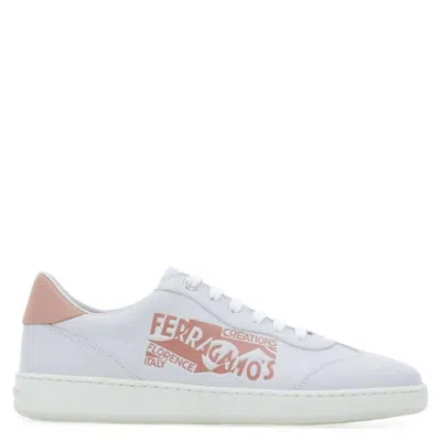 FERRAGAMO FERRAGAMO VENNA-LOGO LEATHER SNEAKERS