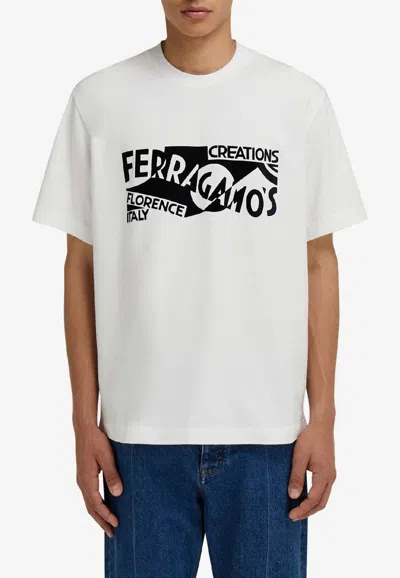 Ferragamo Venna Logo Printed T-shirt In White