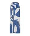 Ferragamo Venna Logo Sarong Skirt In Blue