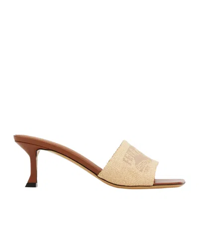 Ferragamo Venna Logo Slide In Beige