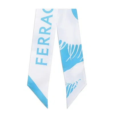 Ferragamo Venus Printed Silk Scarf In Blue