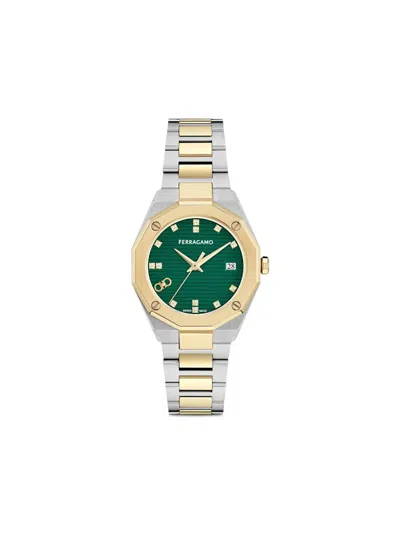 Ferragamo Edge 3h 34mm Watch In Gold