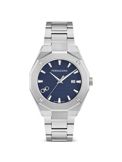 Ferragamo Versilia 3h 40mm Watch In Metallic
